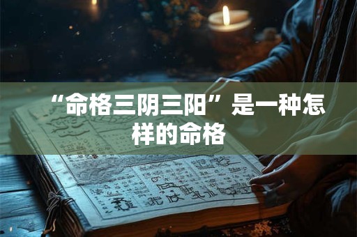 “命格三阴三阳”是一种怎样的命格
