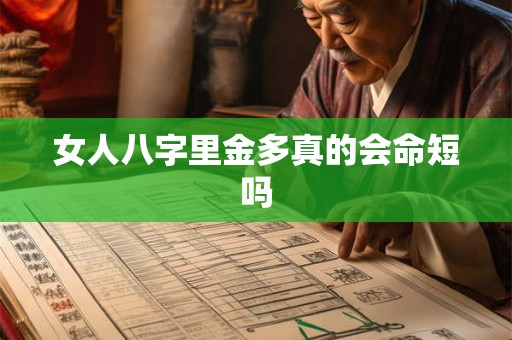 女人八字里金多真的会命短吗