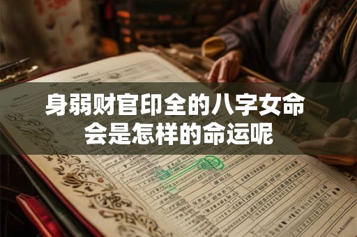 身弱财官印全的八字女命 会是怎样的命运呢