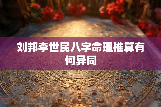 刘邦李世民八字命理推算有何异同