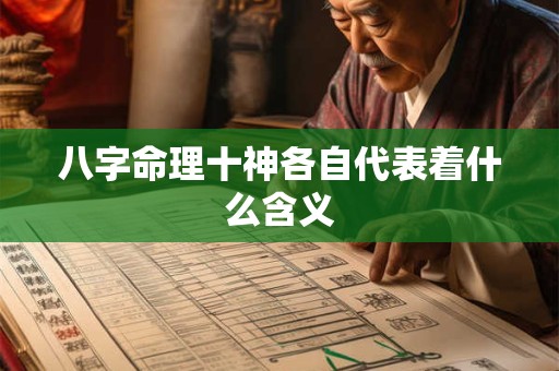 八字命理十神各自代表着什么含义