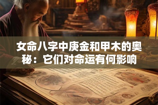 女命八字中庚金和甲木的奥秘：它们对命运有何影响