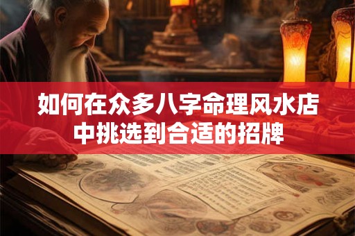 如何在众多八字命理风水店中挑选到合适的招牌