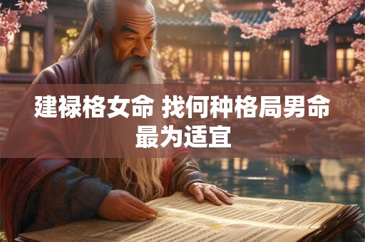 建禄格女命 找何种格局男命最为适宜