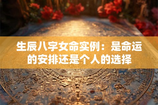 生辰八字女命实例：是命运的安排还是个人的选择