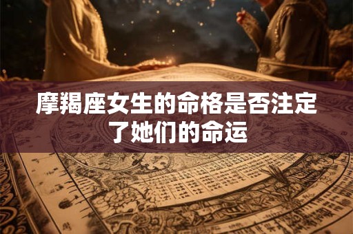 摩羯座女生的命格是否注定了她们的命运