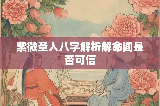 紫微圣人八字解析解命阁是否可信