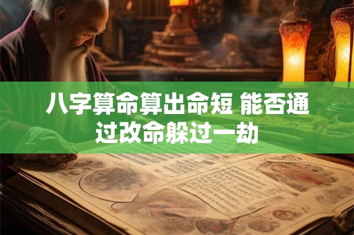 八字算命算出命短 能否通过改命躲过一劫