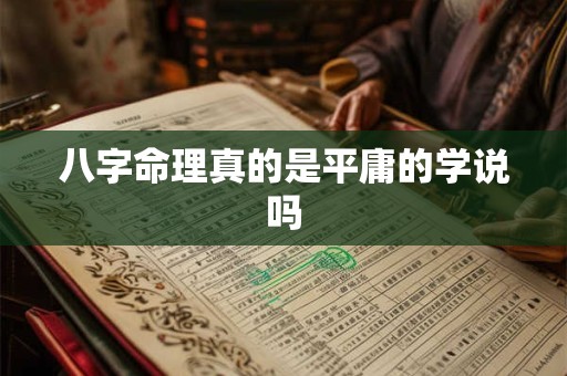 八字命理真的是平庸的学说吗