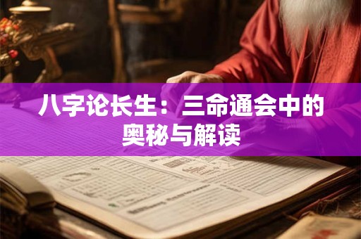 八字论长生：三命通会中的奥秘与解读