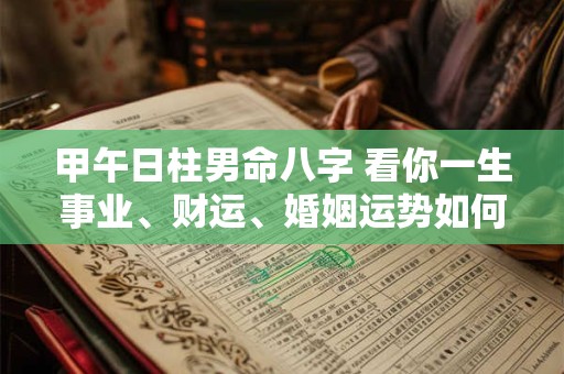 甲午日柱男命八字 看你一生事业、财运、婚姻运势如何
