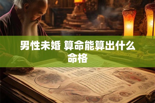 男性未婚 算命能算出什么命格