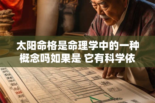太阳命格是命理学中的一种概念吗如果是 它有科学依据吗