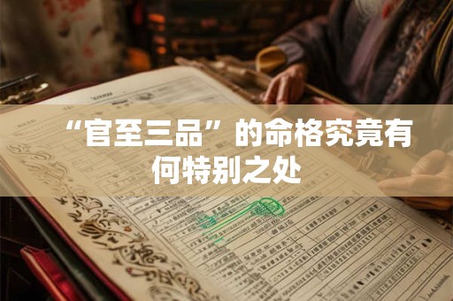 “官至三品”的命格究竟有何特别之处