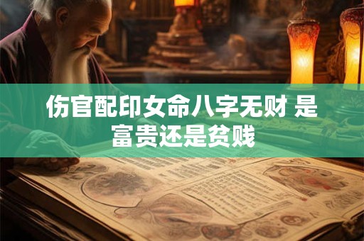 伤官配印女命八字无财 是富贵还是贫贱