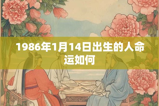 1986年1月14日出生的人命运如何