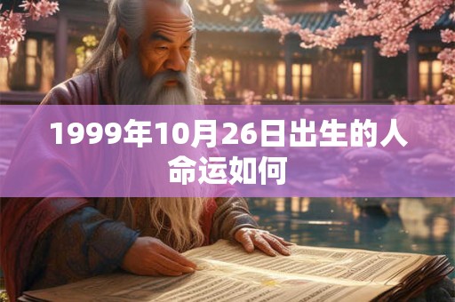 1999年10月26日出生的人命运如何