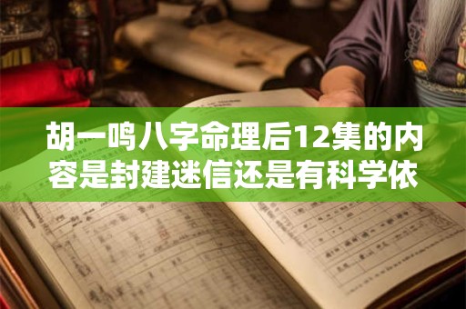 胡一鸣八字命理后12集的内容是封建迷信还是有科学依据