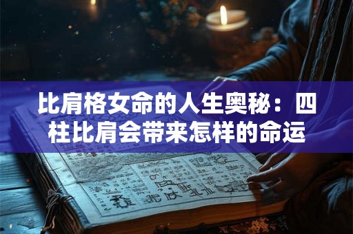 比肩格女命的人生奥秘：四柱比肩会带来怎样的命运