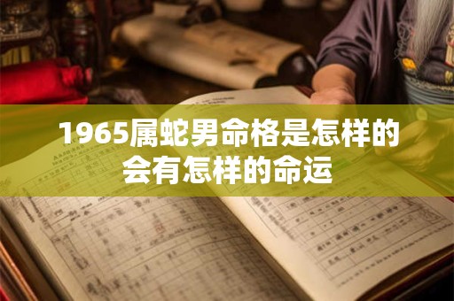 1965属蛇男命格是怎样的会有怎样的命运