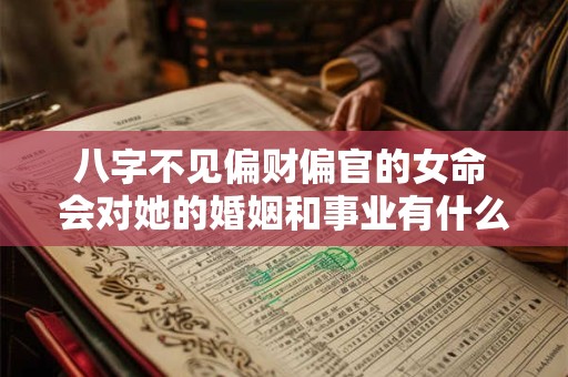 八字不见偏财偏官的女命 会对她的婚姻和事业有什么影响呢