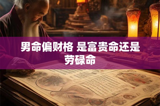 男命偏财格 是富贵命还是劳碌命