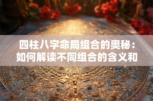 四柱八字命局组合的奥秘:如何解读不同组合的含义和影响 四柱八字命局组合的奥秘:如何解读不同组合的含义和影响
