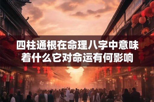 四柱通根在命理八字中意味着什么它对命运有何影响