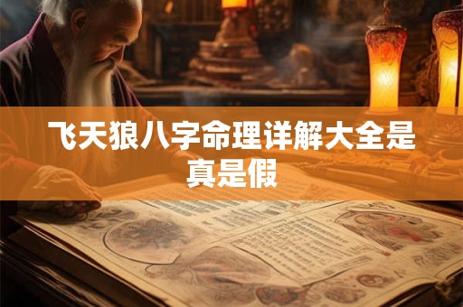 飞天狼八字命理详解大全是真是假