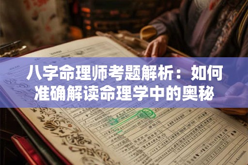 八字命理师考题解析：如何准确解读命理学中的奥秘