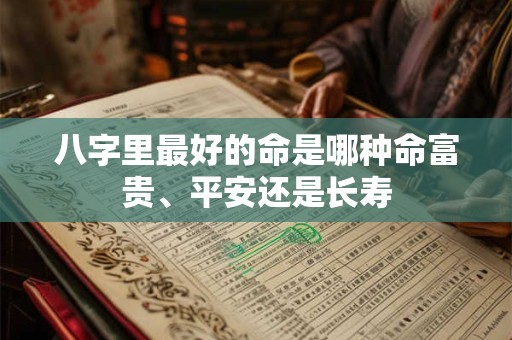 八字里最好的命是哪种命富贵、平安还是长寿