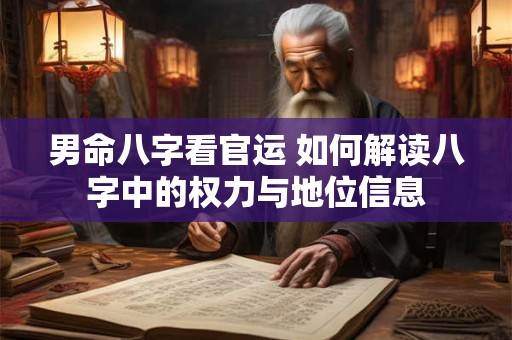 男命八字看官运 如何解读八字中的权力与地位信息