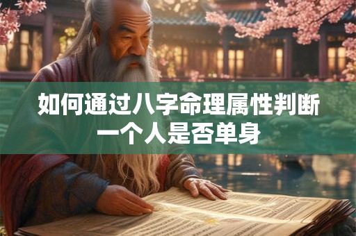 如何通过八字命理属性判断一个人是否单身
