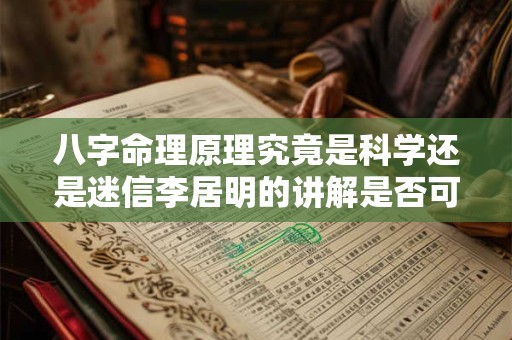 八字命理原理究竟是科学还是迷信李居明的讲解是否可信