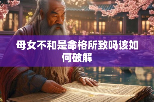 母女不和是命格所致吗该如何破解