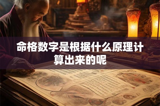 命格数字是根据什么原理计算出来的呢