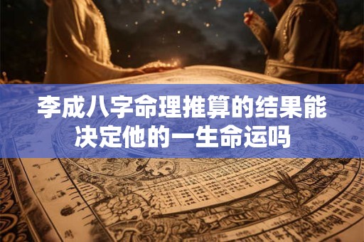 李成八字命理推算的结果能决定他的一生命运吗