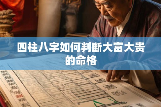 四柱八字如何判断大富大贵的命格