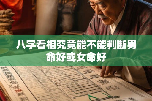 八字看相究竟能不能判断男命好或女命好