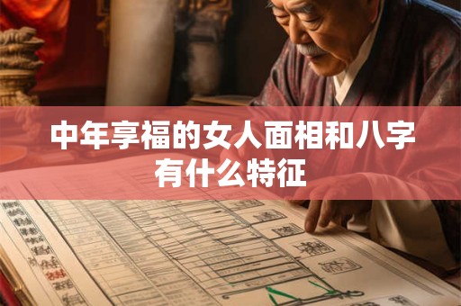 中年享福的女人面相和八字有什么特征