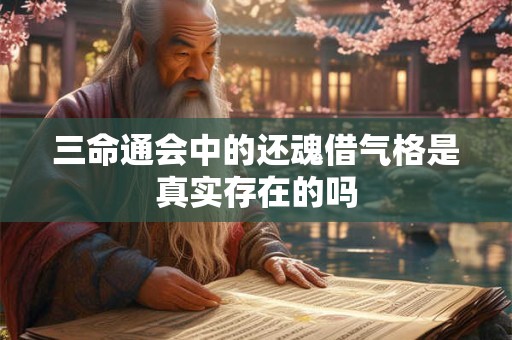 三命通会中的还魂借气格是真实存在的吗
