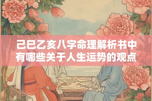 己巳乙亥八字命理解析书中有哪些关于人生运势的观点
