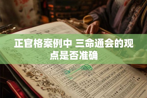 正官格案例中 三命通会的观点是否准确 正官格案例中 三命通会的观点是否准确