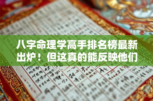 八字命理学高手排名榜最新出炉！但这真的能反映他们的真实水平吗