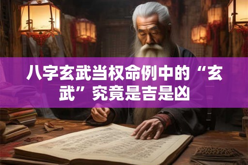 八字玄武当权命例中的“玄武”究竟是吉是凶
