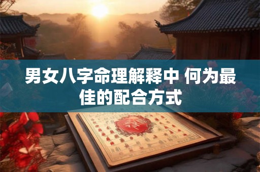 男女八字命理解释中 何为最佳的配合方式 男女八字命理解释中 何为最佳的配合方式