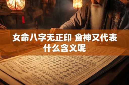 女命八字无正印 食神又代表什么含义呢