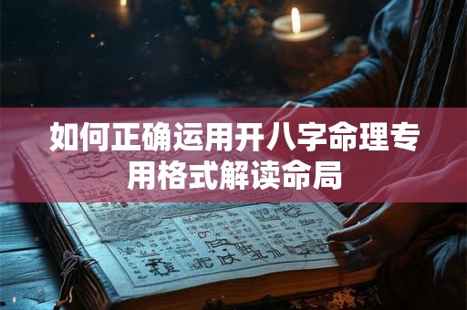 如何正确运用开八字命理专用格式解读命局
