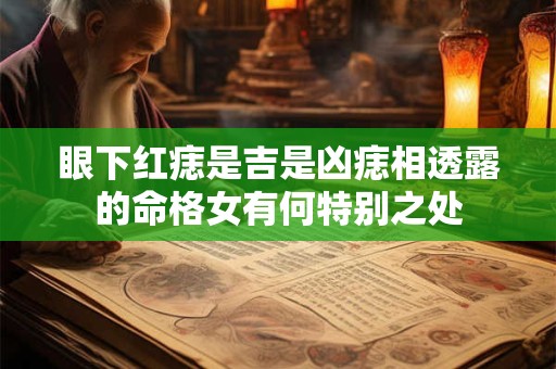 眼下红痣是吉是凶痣相透露的命格女有何特别之处