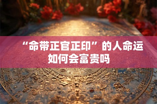 “命带正官正印”的人命运如何会富贵吗